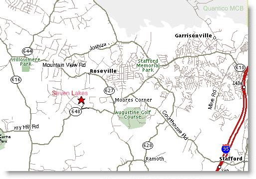 Seven Lakes area - click to return