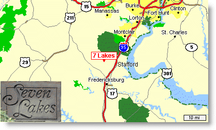 Stafford, VA - Seven Lakes sign