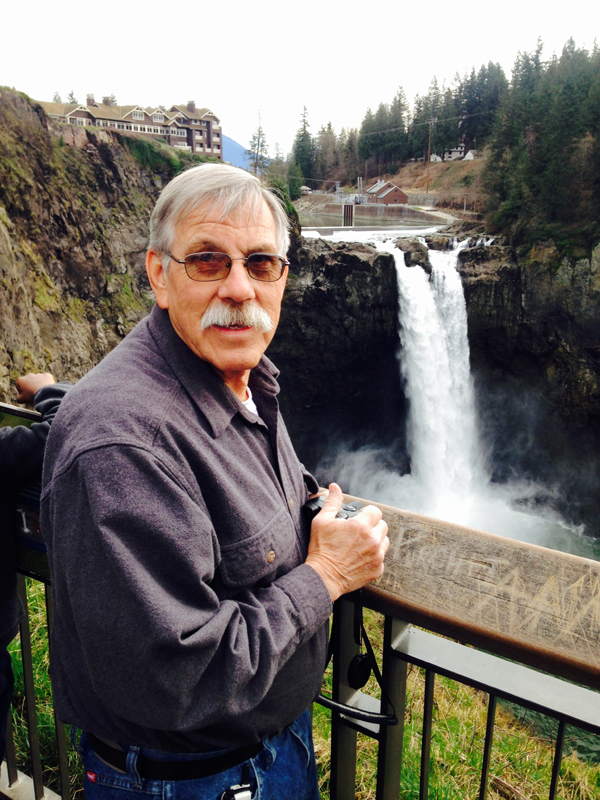 John Stobbe at Snohomish Falls, Feb 22, 2015
