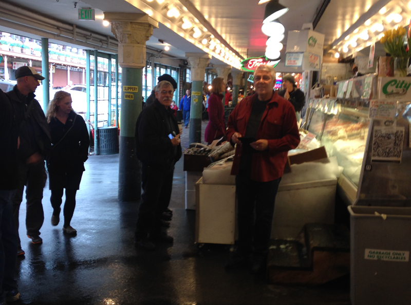 Chuck and John in the Public Market - Feb 2015