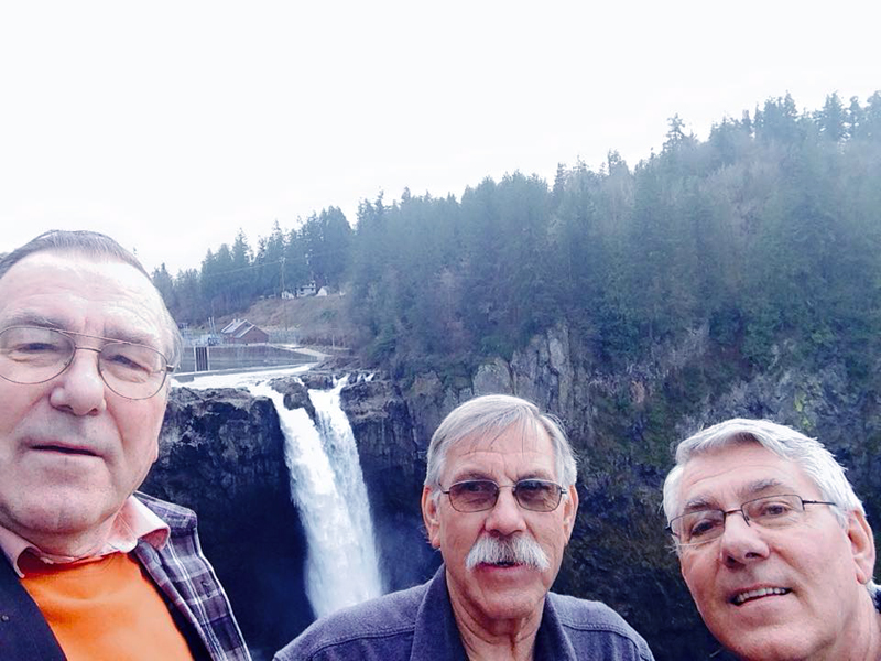 Roy, John, and Chuck selfy at the falls - Feb 2015