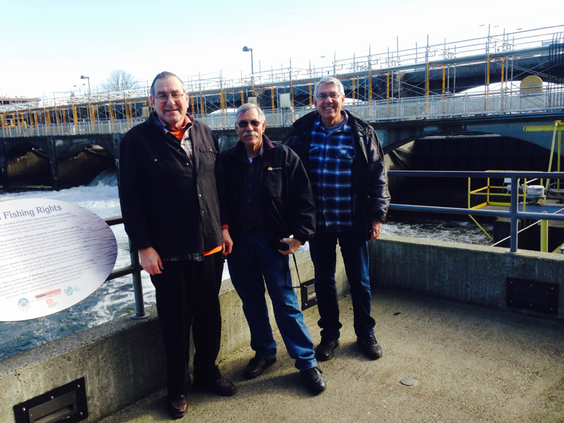 Roy, John, and Chuck at the Ballard Fish Ladder - Feb 2015